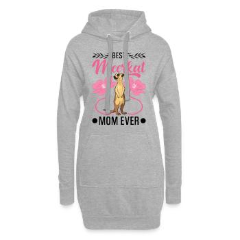 Meilleure maman suricate de tous les temps Erdmännchen - Sweat-shirt à capuche long Femme - gris chiné - Devant
