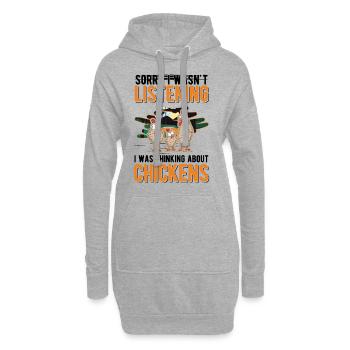 Poulet Cadeau Poulet Poulet - Sweat-shirt à capuche long Femme - gris chiné - Devant
