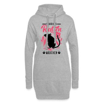 Verrücktes Ratten Mädchen - Hoodie-Kleid - Grau meliert - Vorne
