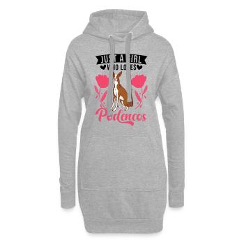 Juste une fille qui aime Podencos Girls - Sweat-shirt à capuche long Femme - gris chiné - Devant