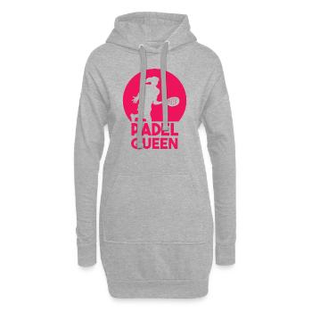 Padel Paddel Tennis Sport Königin Herz I Geschenk - Hoodie-Kleid - Grau meliert - Vorne
