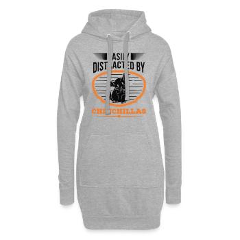 Easily distracted by Chinchillas - Hoodie-Kleid - Grau meliert - Vorne