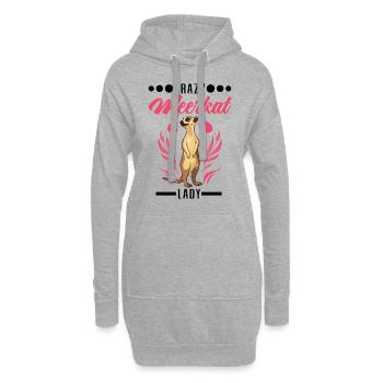 Dame suricate folle Erdmännchen - Sweat-shirt à capuche long Femme - gris chiné - Devant