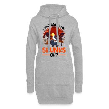J’aime vraiment la mouffette de Skunk - Sweat-shirt à capuche long Femme - gris chiné - Devant