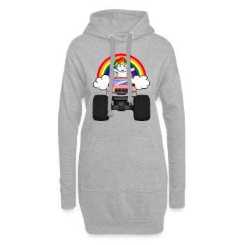 Monster Truck Unicorn Rainbow Clouds I Gift - Hoodie Dress - heather grey - Front