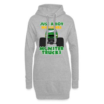 Monster Truck Große Reifen Junge Liebe I Geschenk - Hoodie-Kleid - Grau meliert - Vorne