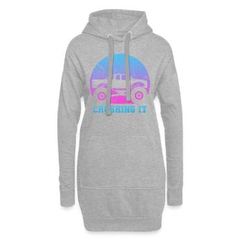 Monster Truck Große Reifen Kind Liebe I Geschenk - Hoodie-Kleid - Grau meliert - Vorne
