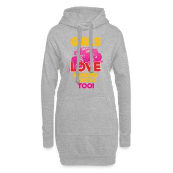 Monster Truck Reifen Mädchen Frauen I Geschenkidee - Hoodie-Kleid - Grau meliert - Vorne