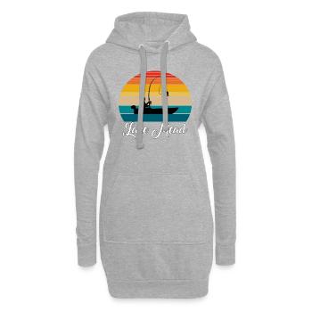 Lieu de pêche à l’hydromel du lac - Sweat-shirt à capuche long Femme - gris chiné - Devant