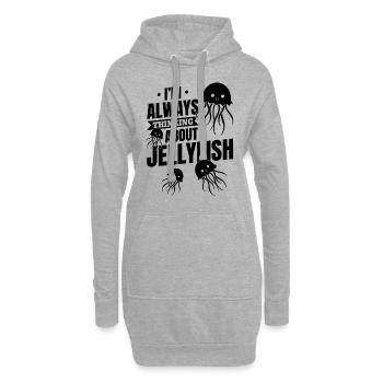 Jellyfishes Jellyfish Je pense toujours aux méduses - Sweat-shirt à capuche long Femme - gris chiné - Devant