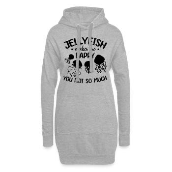 Les méduses me rendent heureux, toi pas tellement moi - Sweat-shirt à capuche long Femme - gris chiné - Devant
