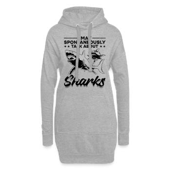 Je peux spontanément parler de requins Great White - Sweat-shirt à capuche long Femme - gris chiné - Devant
