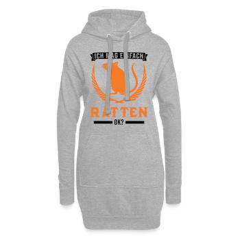 Ich mag einfach Ratten Geschenk - Hoodie-Kleid - Grau meliert - Vorne