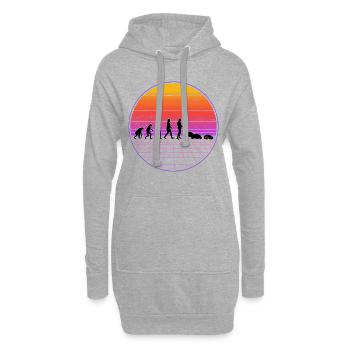 Mähroboter Evolution Retro Rasenroboter - Hoodie-Kleid - Grau meliert - Vorne