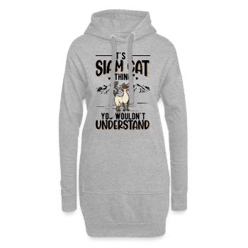 Siamkatzen Ding Siam Cat Siamesische Katze - Hoodie-Kleid - Grau meliert - Vorne