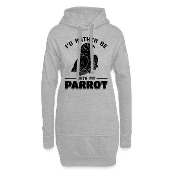 Cockatiel Oiseau Perroquet Oiseau Je serais - Sweat-shirt à capuche long Femme - gris chiné - Devant