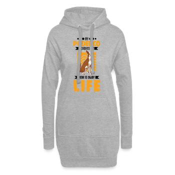 My Podenco teaches me how to enjoy life - Hoodie-Kleid - Grau meliert - Vorne