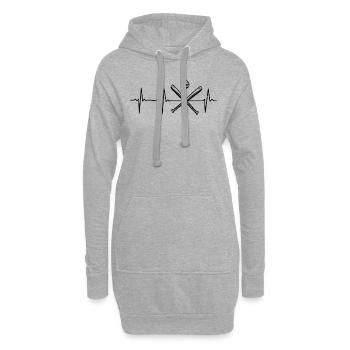 Spielen Baseball Heartbeat Baseballspiel - Hoodie-Kleid - Grau meliert - Vorne
