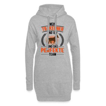 Mein Trakehner und ich Sind das perfekte Team - Hoodie-Kleid - Grau meliert - Vorne