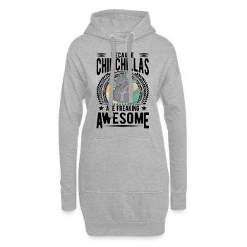 Parce que les chinchillas sont impressionnants - Sweat-shirt à capuche long Femme - gris chiné - Devant