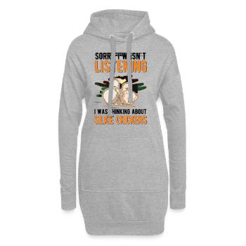 Silk Chicken Cadeau Silke Chicken - Sweat-shirt à capuche long Femme - gris chiné - Devant