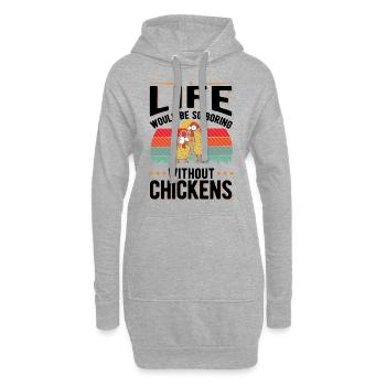 La vie serait si ennuyeuse sans Chickens Hühner - Sweat-shirt à capuche long Femme - gris chiné - Devant