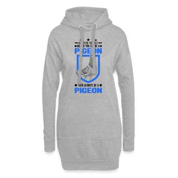 Taube Taubenzüchter Stadttaube - Hoodie-Kleid - Grau meliert - Vorne