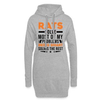 Rats solve most of my problems Ratte - Hoodie-Kleid - Grau meliert - Vorne