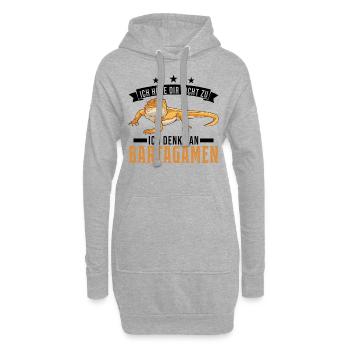Ich höre dir nicht zu Ich denke an Bartagamen - Hoodie-Kleid - Grau meliert - Vorne