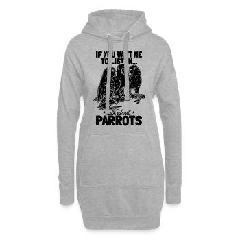 Lustiger Papagei I Wenn du willst, dass ich - Hoodie-Kleid - Grau meliert - Vorne