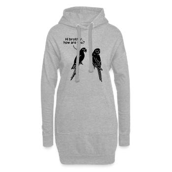 Hallo Bruder, wie geht's dir? Lustiger - Hoodie-Kleid - Grau meliert - Vorne