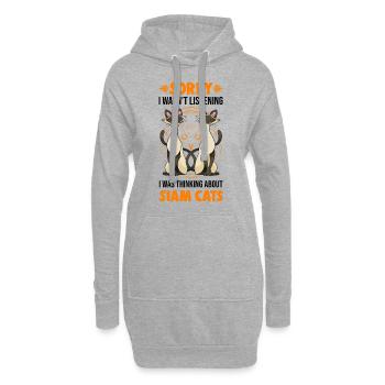 Siamkatze Geschenk Siam Cat Siamesische Katze - Hoodie-Kleid - Grau meliert - Vorne