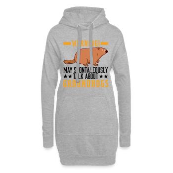 Murmeltier Geschenk Groundhog Day Woodchuck - Hoodie-Kleid - Grau meliert - Vorne