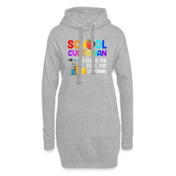 School Custodian the trail for learning, Custodian - Hoodie Dress - heather grey - Front