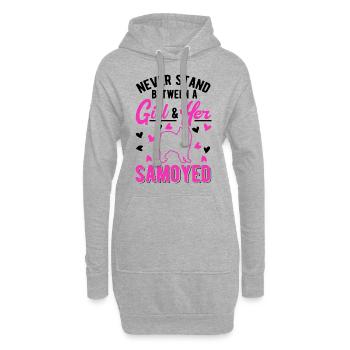 Samoyed Girl Chien de traîneau - Sweat-shirt à capuche long Femme - gris chiné - Devant