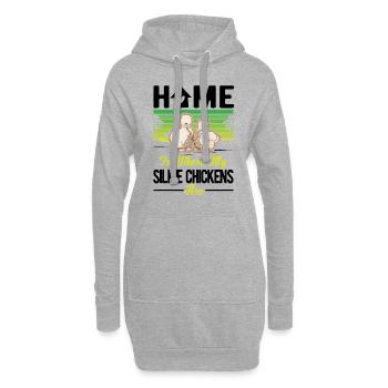 Silk Chicken Home Silkie Chicken - Sweat-shirt à capuche long Femme - gris chiné - Devant