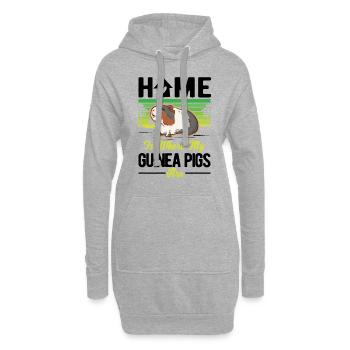 Cochon d’Inde maison Cochon d’Inde - Sweat-shirt à capuche long Femme - gris chiné - Devant