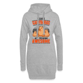 Because Capybaras are freaking awesome - Hoodie-Kleid - Grau meliert - Vorne