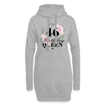 46. Geburtstag Birthday Queen 46 Jahre - Hoodie-Kleid - Grau meliert - Vorne