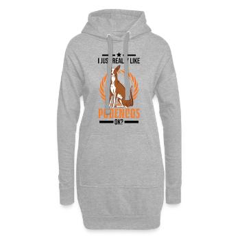 J’aime vraiment Podencos ok Spanish Greyhound - Sweat-shirt à capuche long Femme - gris chiné - Devant