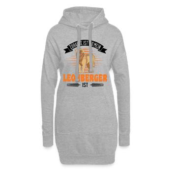 Zuhause ist wo mein Leonberger ist - Hoodie-Kleid - Grau meliert - Vorne