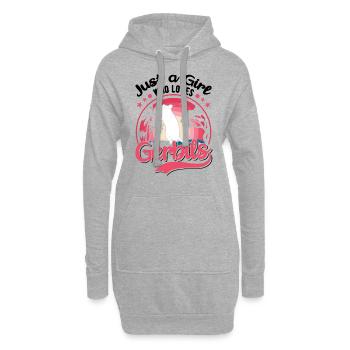 Juste une fille qui aime Gerbils Mädchen Rennmaus - Sweat-shirt à capuche long Femme - gris chiné - Devant