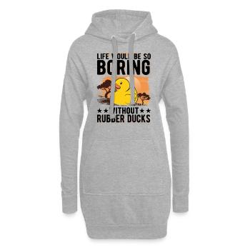 Canard en caoutchouc Cadeau Canard Grinçant Canard Bain Canard - Sweat-shirt à capuche long Femme - gris chiné - Devant