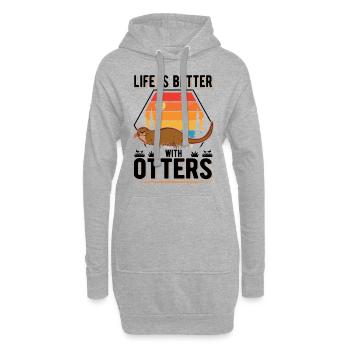 La vie est meilleure avec Otters Otter Sea Otter - Sweat-shirt à capuche long Femme - gris chiné - Devant
