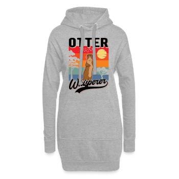 Otter Flüsterer Otter Whisperer Seeotter - Hoodie-Kleid - Grau meliert - Vorne
