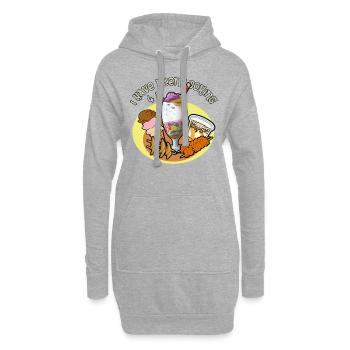 Philippinen Filipino Essen Gerichte I Geschenk - Hoodie-Kleid - Grau meliert - Vorne
