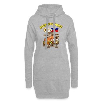 Philippinen Filipino Essen Gerichte I Geschenk - Hoodie-Kleid - Grau meliert - Vorne