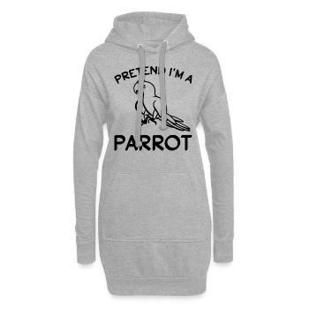 Lustiger Papageienvogel - So tun als wäre ich ein - Hoodie-Kleid - Grau meliert - Vorne