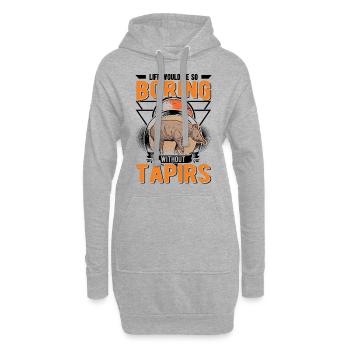La vie serait si ennuyeuse sans Tapirs - Sweat-shirt à capuche long Femme - gris chiné - Devant