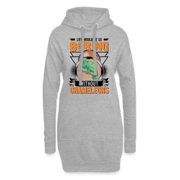 Chameleon Cadeau Caméléon - Sweat-shirt à capuche long Femme - gris chiné - Devant
